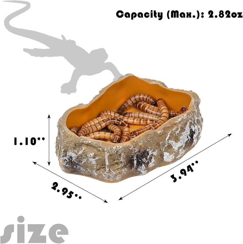 IBWell 4 Inch Reptile Food Dish Escape Proof Reptile Feeding Dish Resin Reptile Water Food Bowl for Bearded Dragon Chameleon Frog Snake Turtle Leopard Gecko - Image 2
